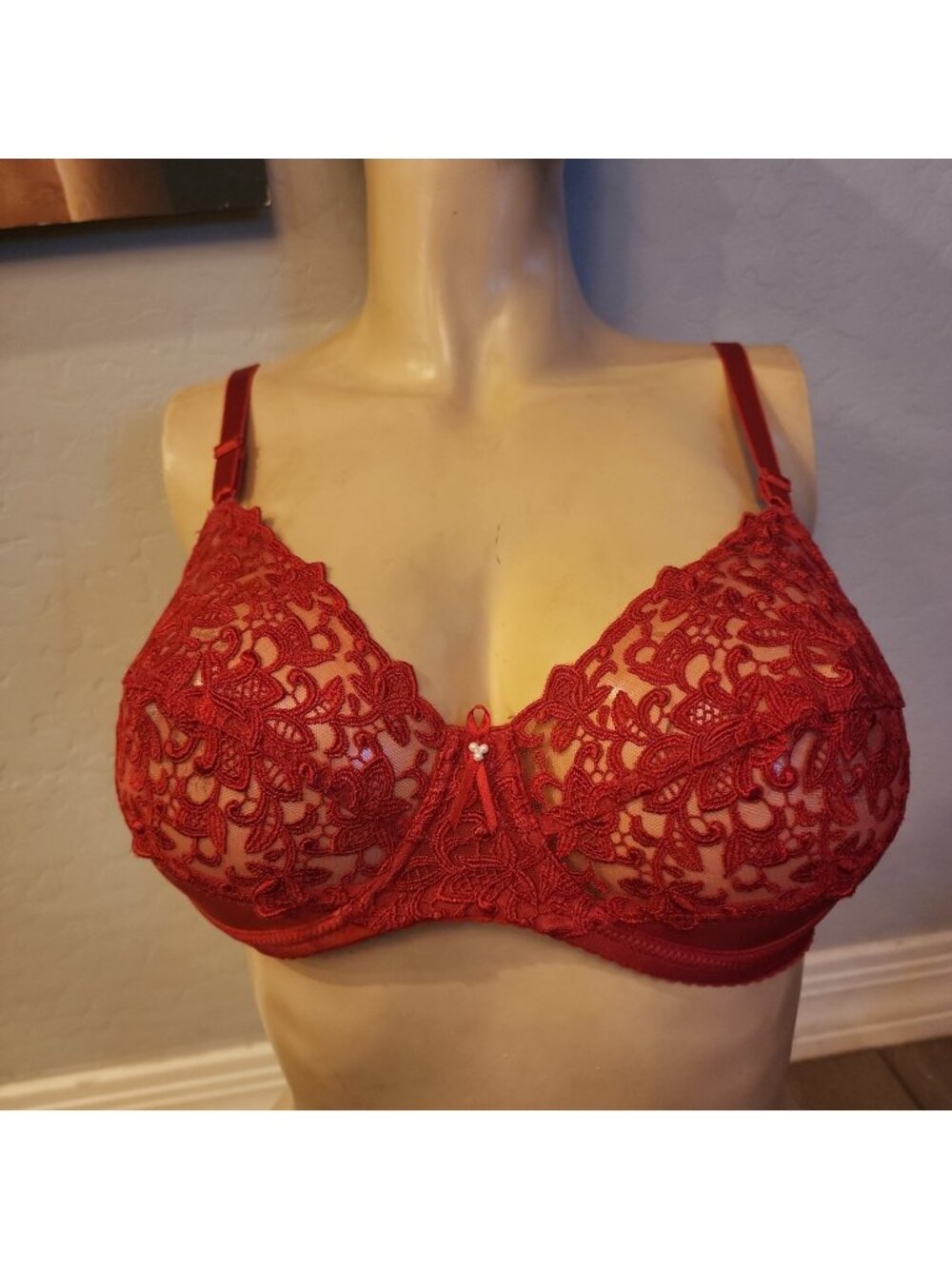 Wacoal Bra 36B Red Underwire Unlined 85109